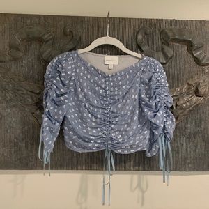 Alice McCall crop top XS blue silk